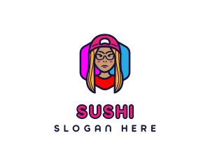 Girl Vlogging Character logo design