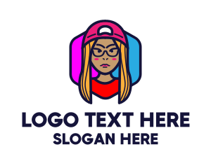 Skateboard - Girl Vlogging Character logo design
