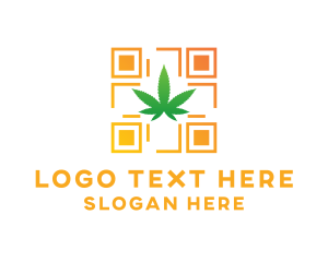 Qr Code - Marijuana Drug Weed logo design