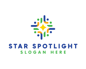 People Community Star logo design