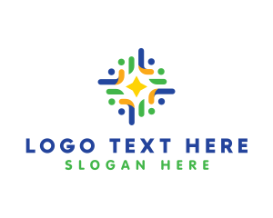 Volunteer - People Community Star logo design