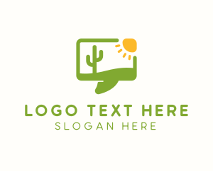 Connect - Desert Message Chat logo design