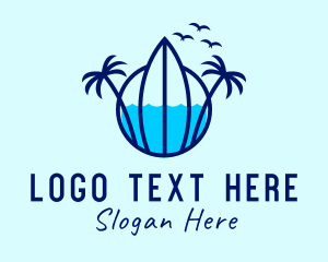 Beach - Palm Beach Surfboard logo design