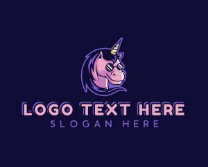 Horse - Unicorn Sunglasses Mascot logo design