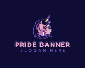 Unicorn Sunglasses Mascot logo design