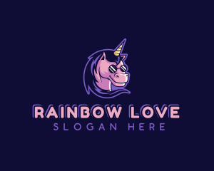 Lesbian - Unicorn Sunglasses Mascot logo design