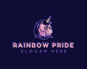 Unicorn Sunglasses Mascot logo design