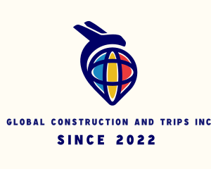 Global Travel Location Pin logo design
