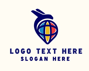 Global Travel Location Pin Logo