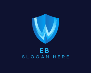 Blue - Shield Brand Letter W logo design