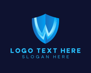 Blue - Shield Brand Letter W logo design