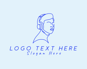 Record - Audio Headphone Guy logo design
