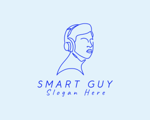 Guy - Audio Headphone Guy logo design