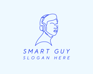 Audio Headphone Guy logo design