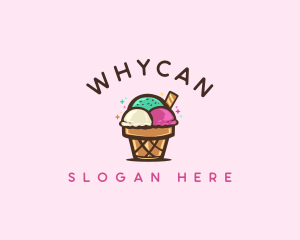 Ice Cream Cup Dessert Logo