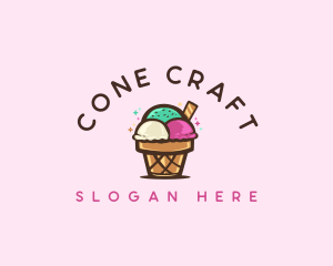 Ice Cream Cup Dessert logo design