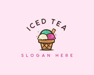 Ice Cream Cup Dessert logo design