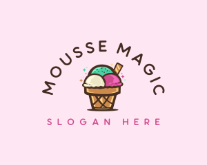 Mousse - Ice Cream Cup Dessert logo design