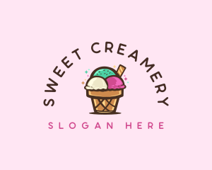 Ice Cream Cup Dessert logo design