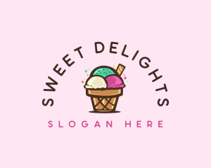 Ice Cream Cup Dessert logo design