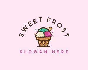 Ice Cream Cup Dessert logo design