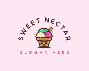 Ice Cream Cup Dessert logo design