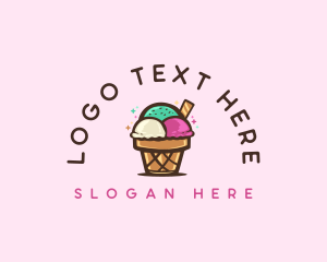 Ice Cream Cup Dessert Logo