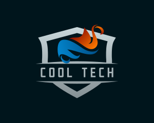 Fridge - Hot Fire Cooling Temperature logo design