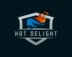 Hot Fire Cooling Temperature logo design