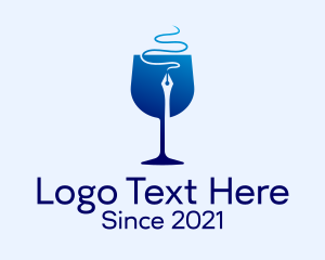 Pen - Wine Glass Publisher logo design
