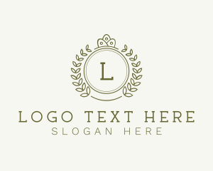 Shield - Royal Crown Wreath logo design