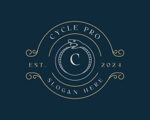 Ouroboros Snake Cycle logo design