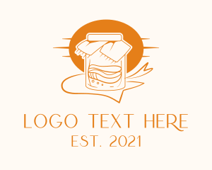 Brew - Orange Kombucha Jar logo design