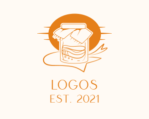 Teahouse - Orange Kombucha Jar logo design