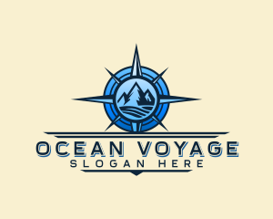 Mountain Compass Navigation Voyage logo design