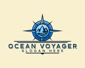 Mountain Compass Navigation Voyage logo design