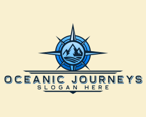 Voyage - Mountain Compass Navigation logo design