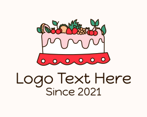 Birthday Cake - Fruity Cake Decoration logo design