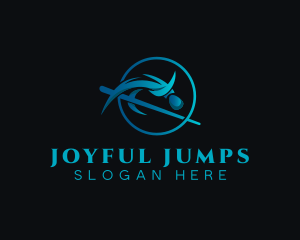 Pole Vaulting Athlete logo design