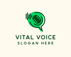 Announcement - Minimalist Podcast Microphone logo design