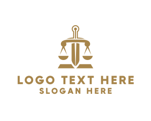 Weapon - Bronze Legal Sword logo design