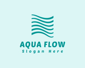 Flow - Abstract Sea Water Wave logo design