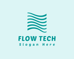 Flow - Abstract Sea Water Wave logo design