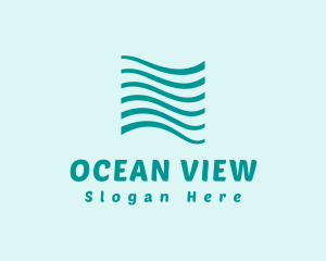 Abstract Sea Water Wave logo design