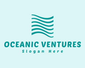 Abstract Sea Water Wave logo design