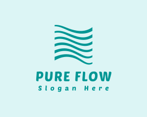 Abstract Sea Water Wave logo design