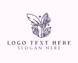 Upscale - Feather Crystal Jewelry logo design