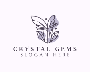 Feather Crystal Jewelry logo design