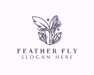 Feather Crystal Jewelry logo design