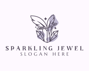 Feather Crystal Jewelry logo design